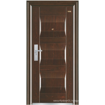 Walnut Colour Panel Steel Security Door